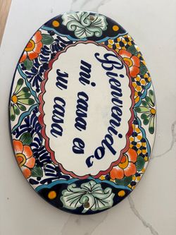Mexican Ceramic “Bienvenidos” Wall Hanging