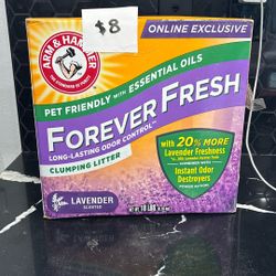 Arm & Hammer Forever Fresh Clumping Cat Litter Lavender, MultiCat Cat Litter Odor Control 18lb With 20% More Lavender Freshness, With Essential Oils