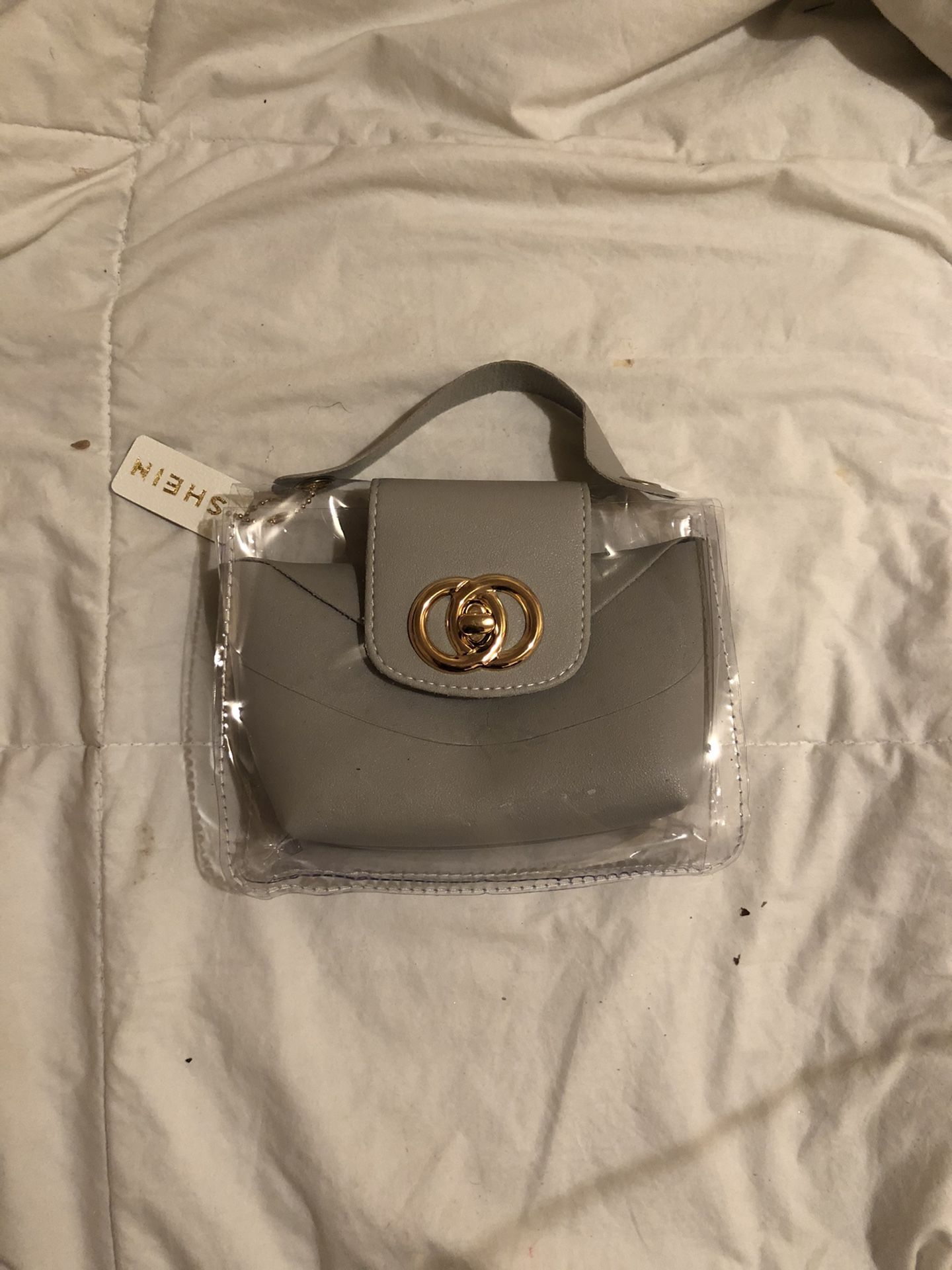 Clear/Grey removable wallet handle bag