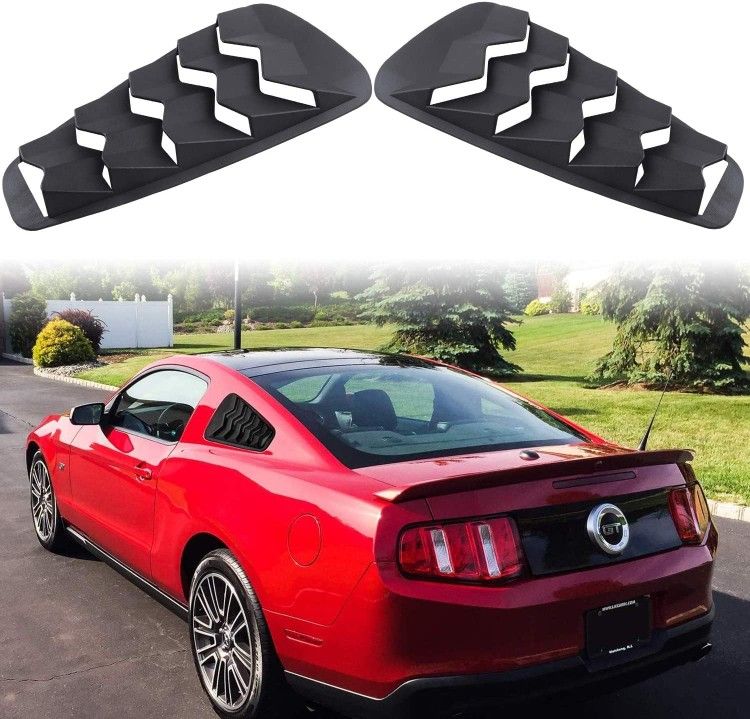 Side Window Louvers Windshield ABS Matte Black Sun Shade Cover GT Lambo Style for Ford Mustang 2005-2014