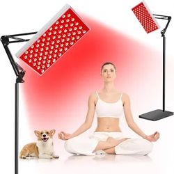Red Light Therapy Panel Lamp With Stand Portable 