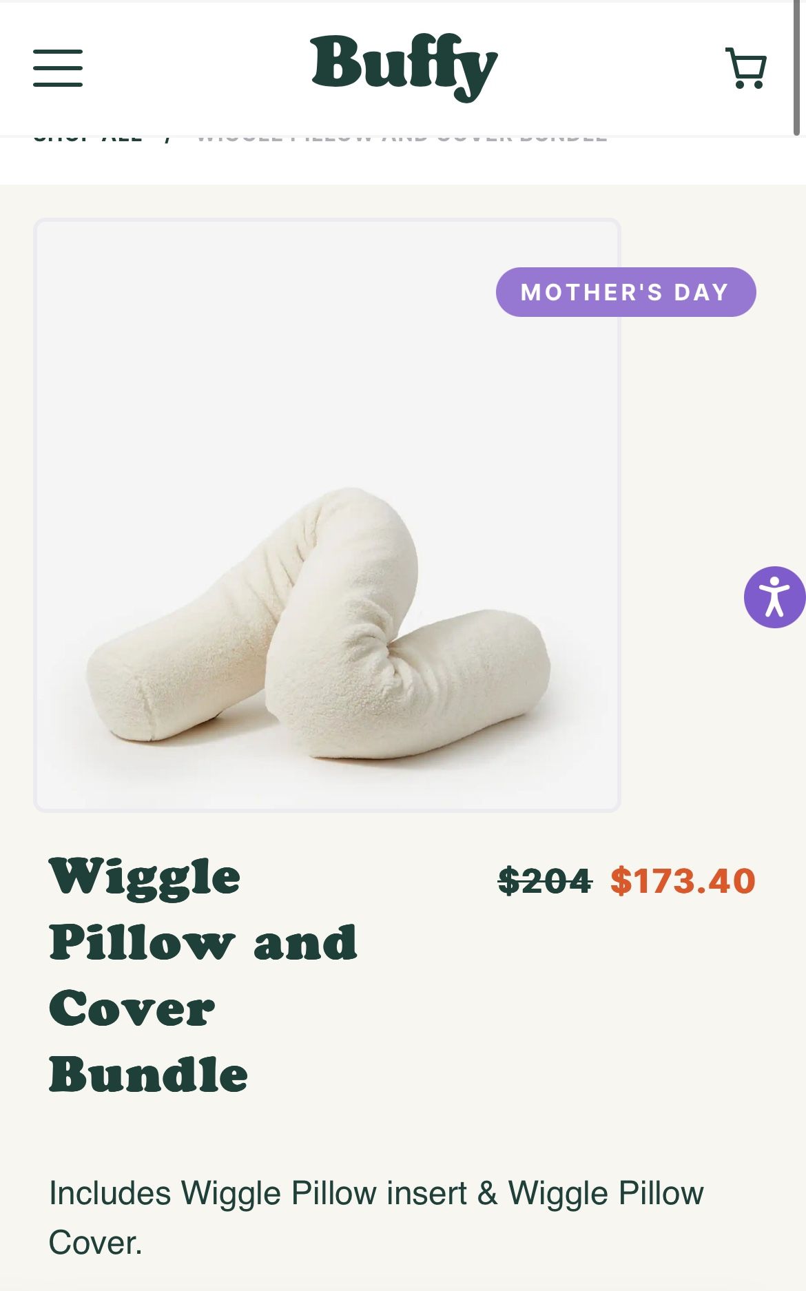 Buffy Wiggle Pillow + Cover in Honeydew