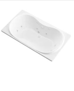 Coral 59 in L x 32 in W Rectangular Drop-in Whirlpool and Air Bathtub in White