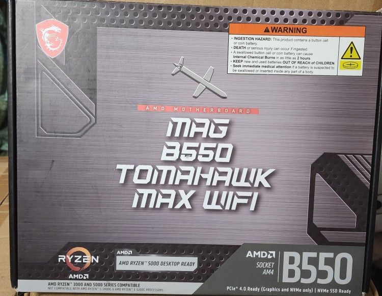 MSI Mag B550 Tomahawk Max WiFi Motherboard.... sealed