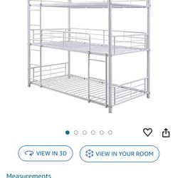 Triple Twin Bunk Bed (white)