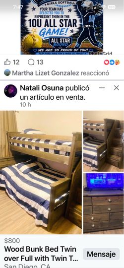 solid wood bed twin over full