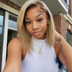 OMBRÉ BLONDE PERUVIAN VIRGIN HAIR BOB WIG 