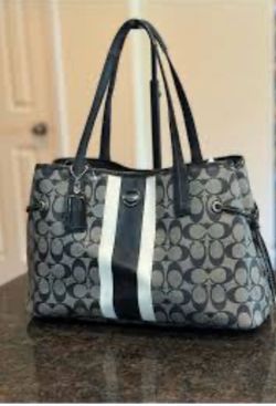 Coach Signature Stripe Carryall tote bag  style F23049