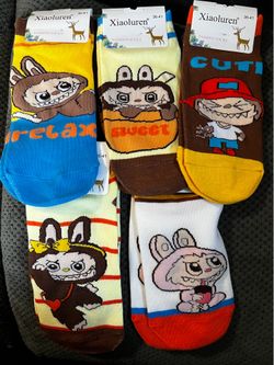 Labubu Inspired low ankle socks  5 pk