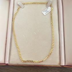 6 Sided Diamond Cut 20 Inch Gold Over S925