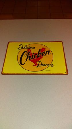 DELICIOUS CHICKEN DINNER CORKBOARD SIGN FROM MUMMERT