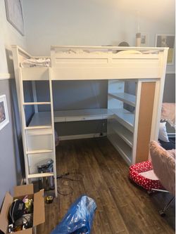 Pottery Barn Teen FULL Loft Bed with Desk
