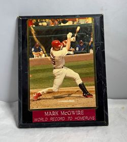 Mark McGwire 70 Home Runs Sports Wall Plaque Wood Black 9x7.5 Vertical