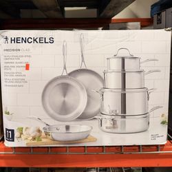 Henckels Precision Clad 11 Piece Tri-Ply Stainless Steel Cookware Set Brand New In Box 