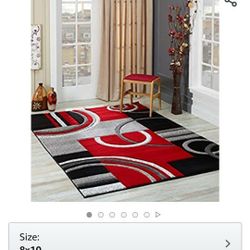 GLORY RUGS Area Rug Modern 8x10 Red Soft Hand Carved Contemporary Floor Carpet with Premium Fluffy Texture for Indoor Living Dining Room and Bedroom A