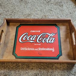 Vintage 1993 COCA-COLA wooden Tray...rare!