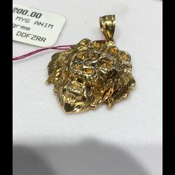 10k gold lions head pendant
