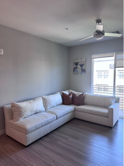 Modern Off-White L-Shaped Sectional Sofa