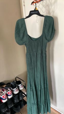 Green Maxi Dress with Open Back