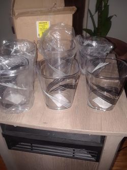 New Corelle Coordinates Urban Arc Acrylic Square Rock Glass Set (6)