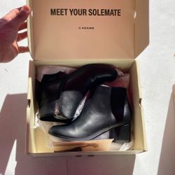  J. Adams Women's Wallice Ankle Booties - Chic Pointed Toe Block Heel Boots with Side Zipper