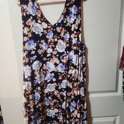 Navy floral dress