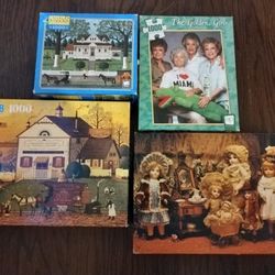 Lot Of 4 Vintage Jigsaw Puzzle 11.00