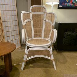  High Back Cane Bamboo Accent Chair