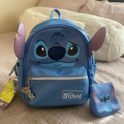 Disney Stitch Kids Backpack - Blue and Purple
