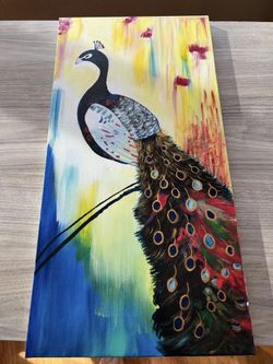 Peacock Canvas Original Painting 