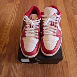 Jordan 1 Low Gym Red White Size 8