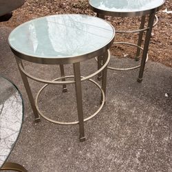 Frosted Glass End Tables