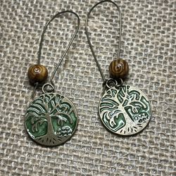 Tree Of Life Green Earrings