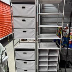 Storage shelves With Bins