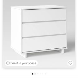 Modern 3 Drawer Dresser-White