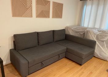 Free delivery - IKEA FRIHETEN Sleeper sectional w/storage Gray