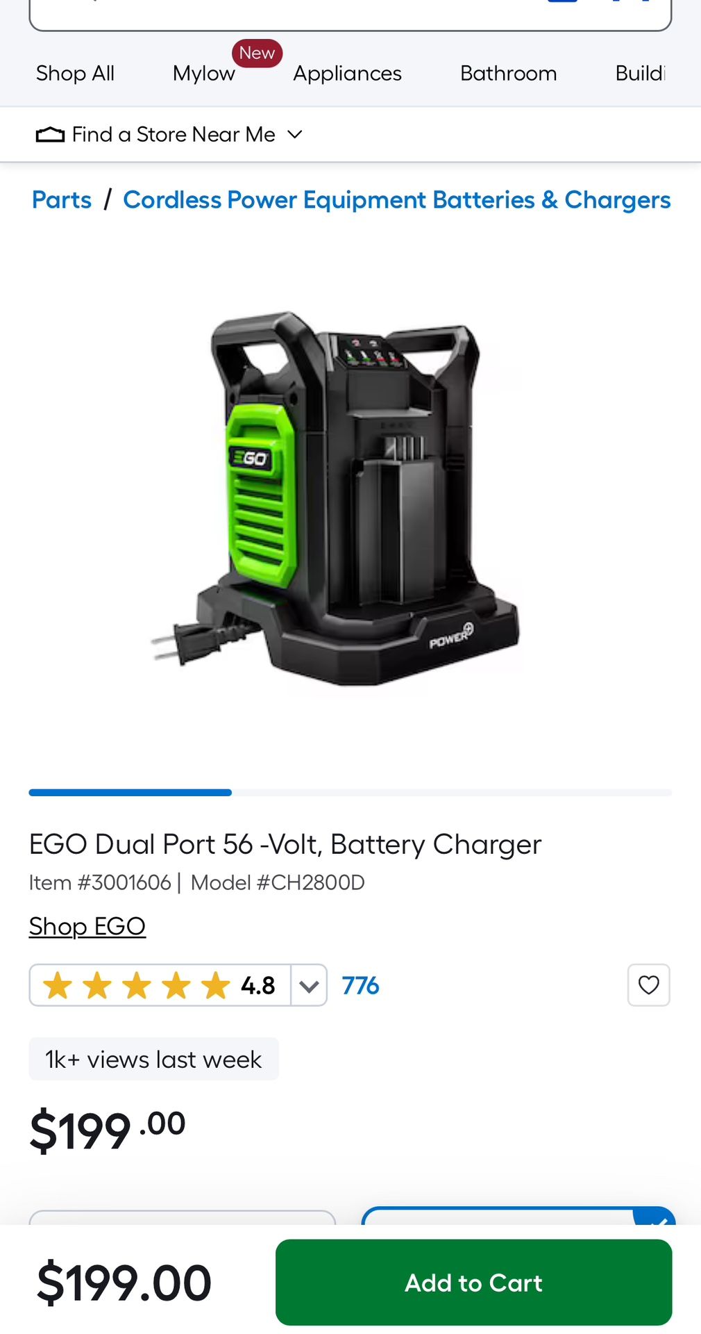 EGO Dual port 56 Battery Charger