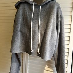 Wild Fable Hoodie Womens Small Cropped Sweatshirt Raw Hem Pullover