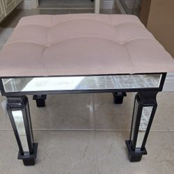 NEW Galleon Industries Upholstered and Mirrored Vanity Stool