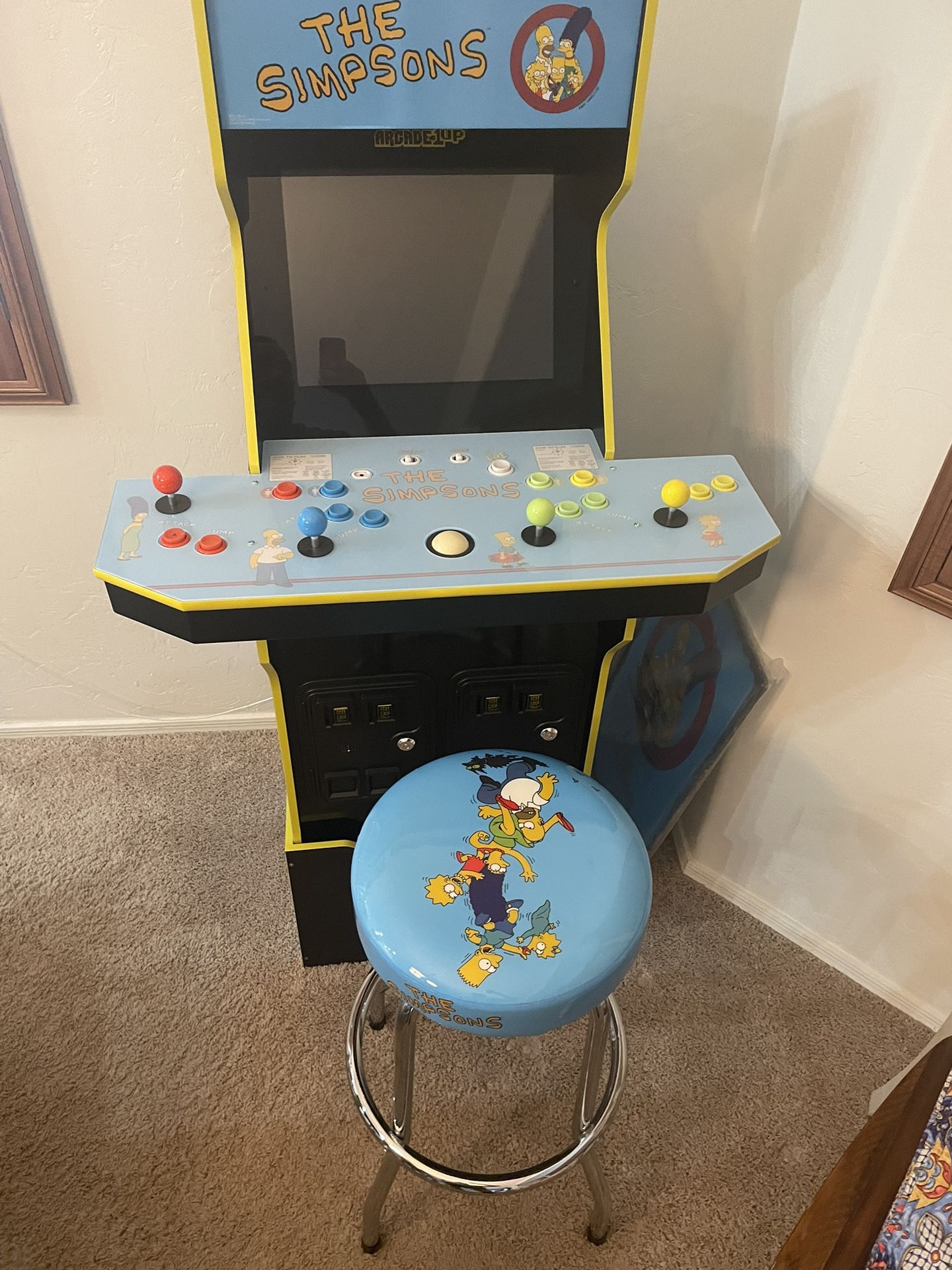 Arcade1Up The Simpsons Home Arcade with Riser & Stool