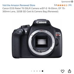 Canon EOS Rebel T6 Camera - Like new