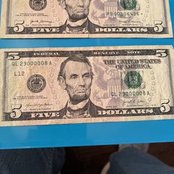 $5 Star Note And A $5 Fancy Serial Number Bill