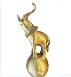 Vintage Brass ELEPHANT STATUE 8" Inches Tall Beautiful!