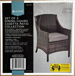 SET OF 4 DINING CHAIRS CASETTA PATIO