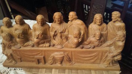 Wooden Carved Sculpture of The Last Supper