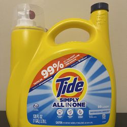 Tide Simply Clean Fresh Refreshing Breeze HE Detergent 89 Loads 128 oz 