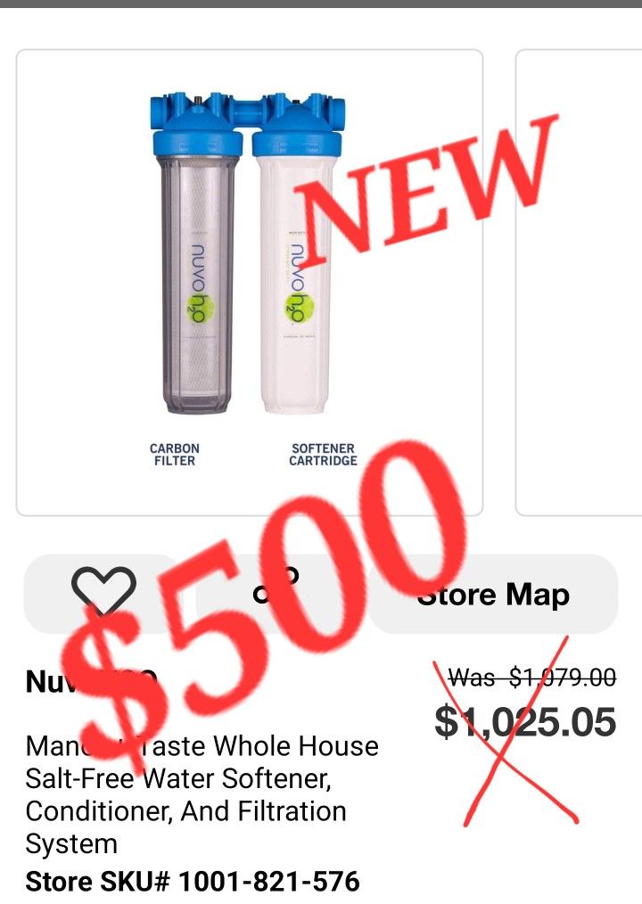 NuvoH2O
Manor + Taste Whole House Salt-Free Water Softener, Conditioner, And Filtration System