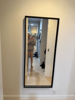 Large Mirror With black Rim In Like New Condition (bought for $350)
