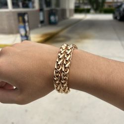 18k gold plated byzantine hollow bracelet 