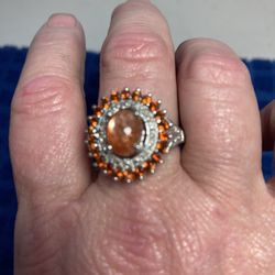Sunstone Sterling Silver Ring Size 7